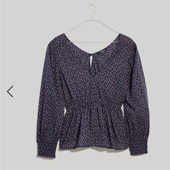 Madewell Tie-Back Peplum Top in Campden Daisies. XS. NWT! - Picture 1 of 5